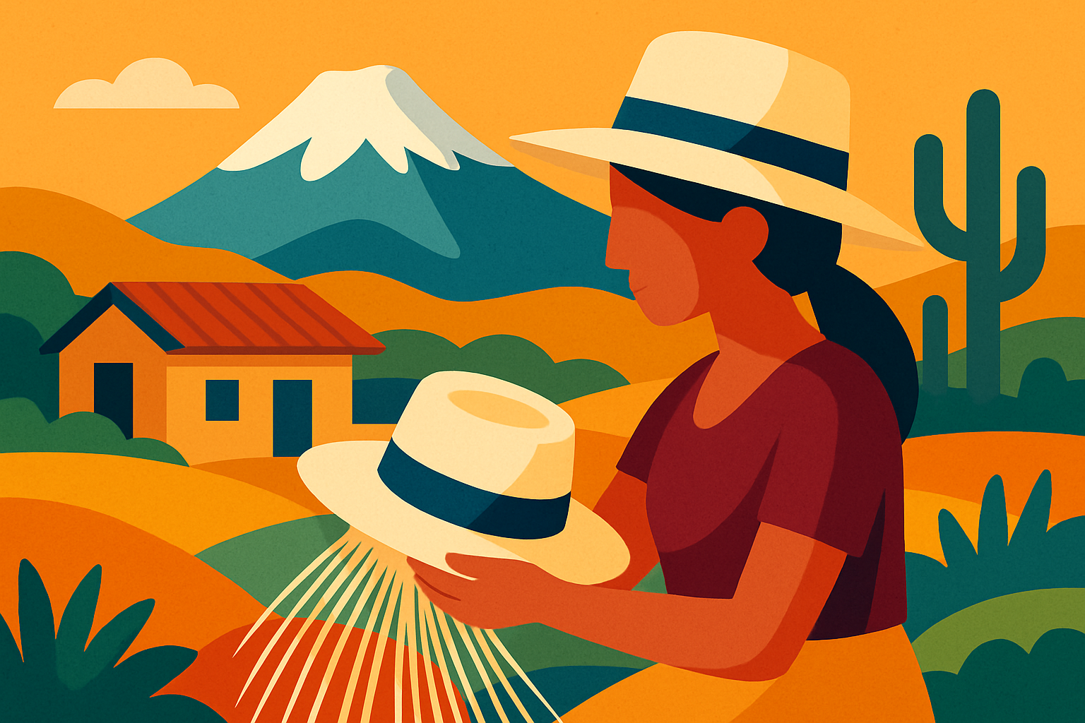 Ecuador teje el famoso sombrero de paja toquilla, pero el mundo lo conoce como 'Panama Hat'.